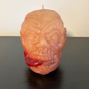 Zombie Head Candle - Pink and Red